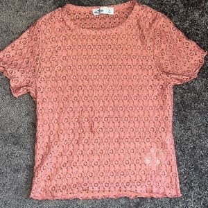 Pink lace top from Hollister, size small